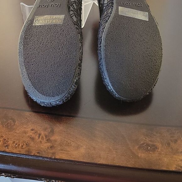 BRAND NEW  TOUTOU ELENA BLACK BALLET FLATS LACE  WOMEN"S SHOES - Picture 13 of 16